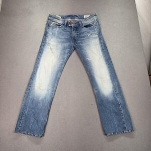 Diesel Viker R Box Jeans Mens Light Blue Wash Distressed Button 008MY Fits 32x28